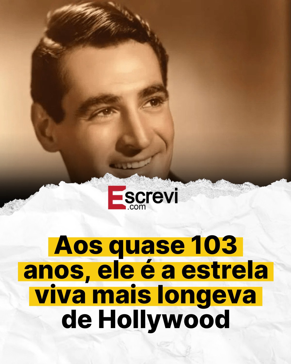 Aos quase 103 anos, ele é a estrela viva mais longeva de Hollywood card branco