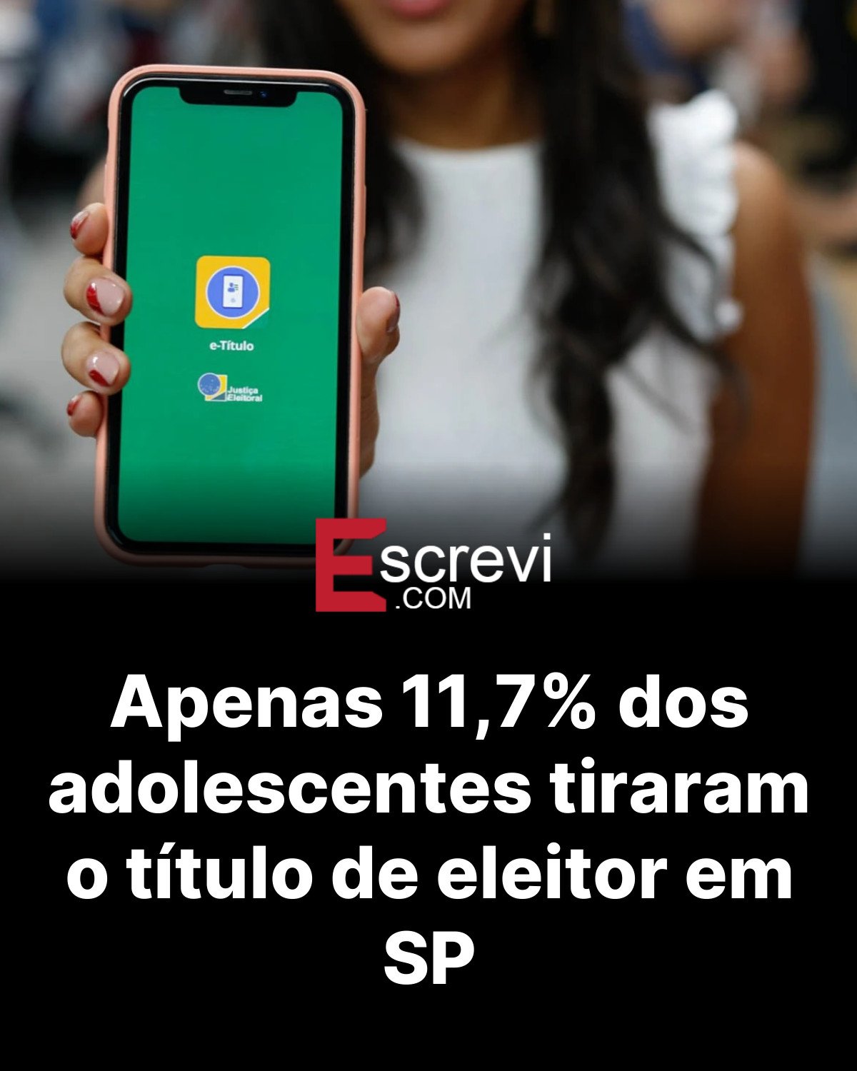 Apenas 11,7% dos adolescentes tiraram o título de eleitor em SP card preto