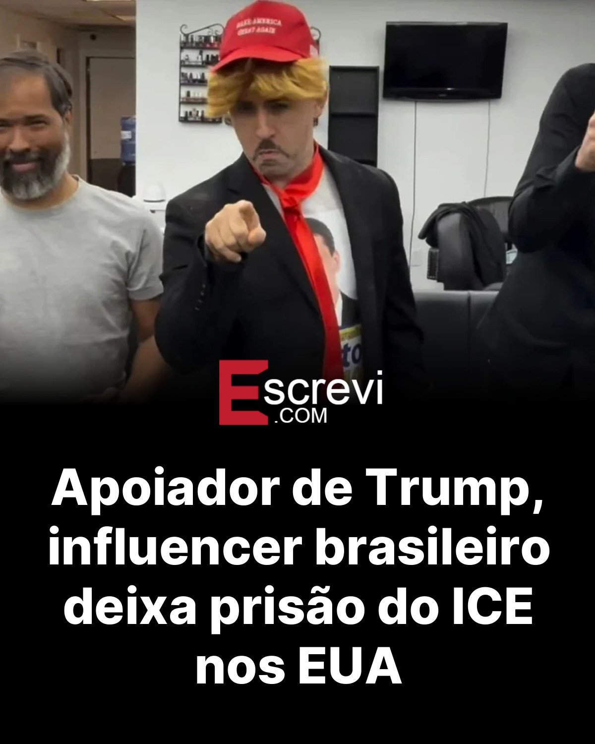 Apoiador de Trump, influencer brasileiro deixa prisão do ICE nos EUA card preto