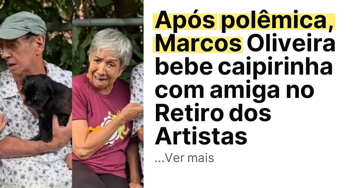 Após polêmica, Marcos Oliveira bebe caipirinha com amiga no Retiro dos Artistas imagem principal