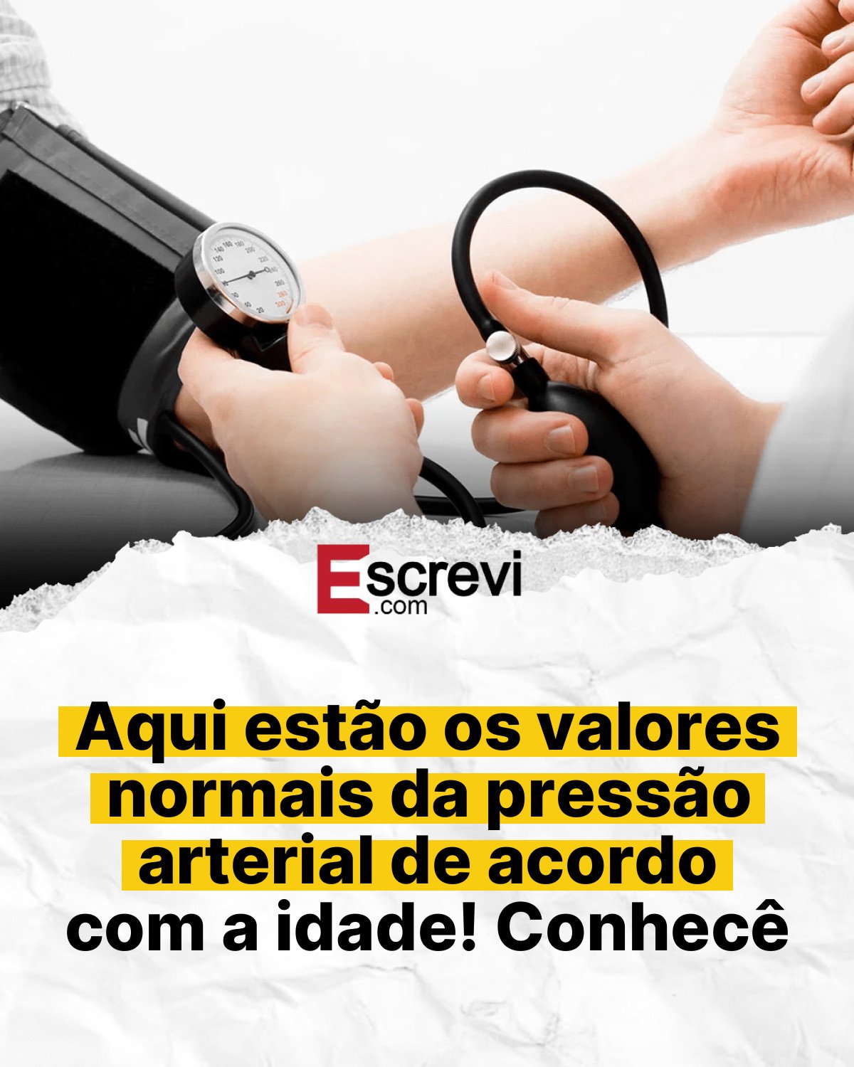 Aqui estão os valores normais da pressão arterial de acordo com a idade! Conhecê card branco