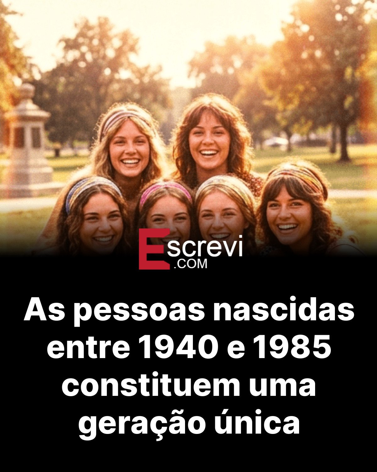 As pessoas nascidas entre 1940 e 1985 constituem uma geração única card preto