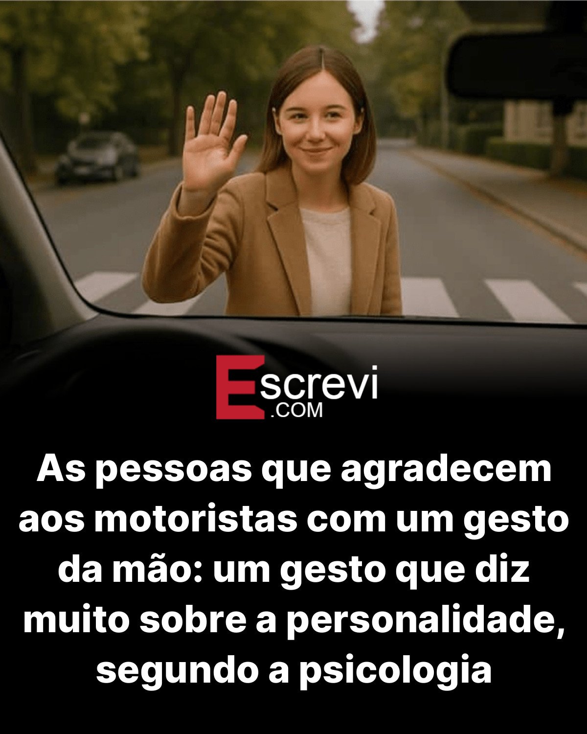 As pessoas que agradecem aos motoristas com um gesto da mão: um gesto que diz muito sobre a personalidade, segundo a psicologia card preto