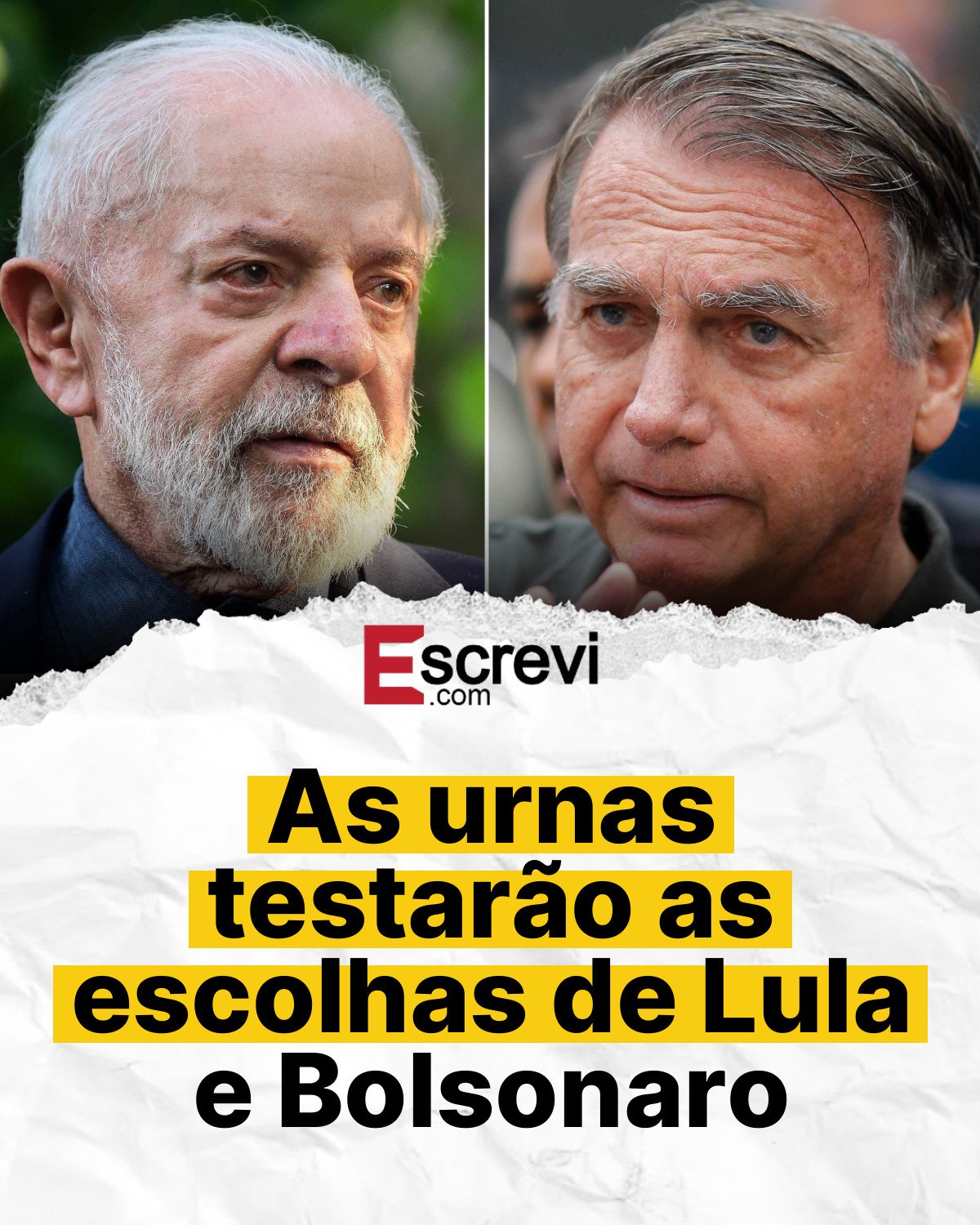 As urnas testarão as escolhas de Lula e Bolsonaro card branco