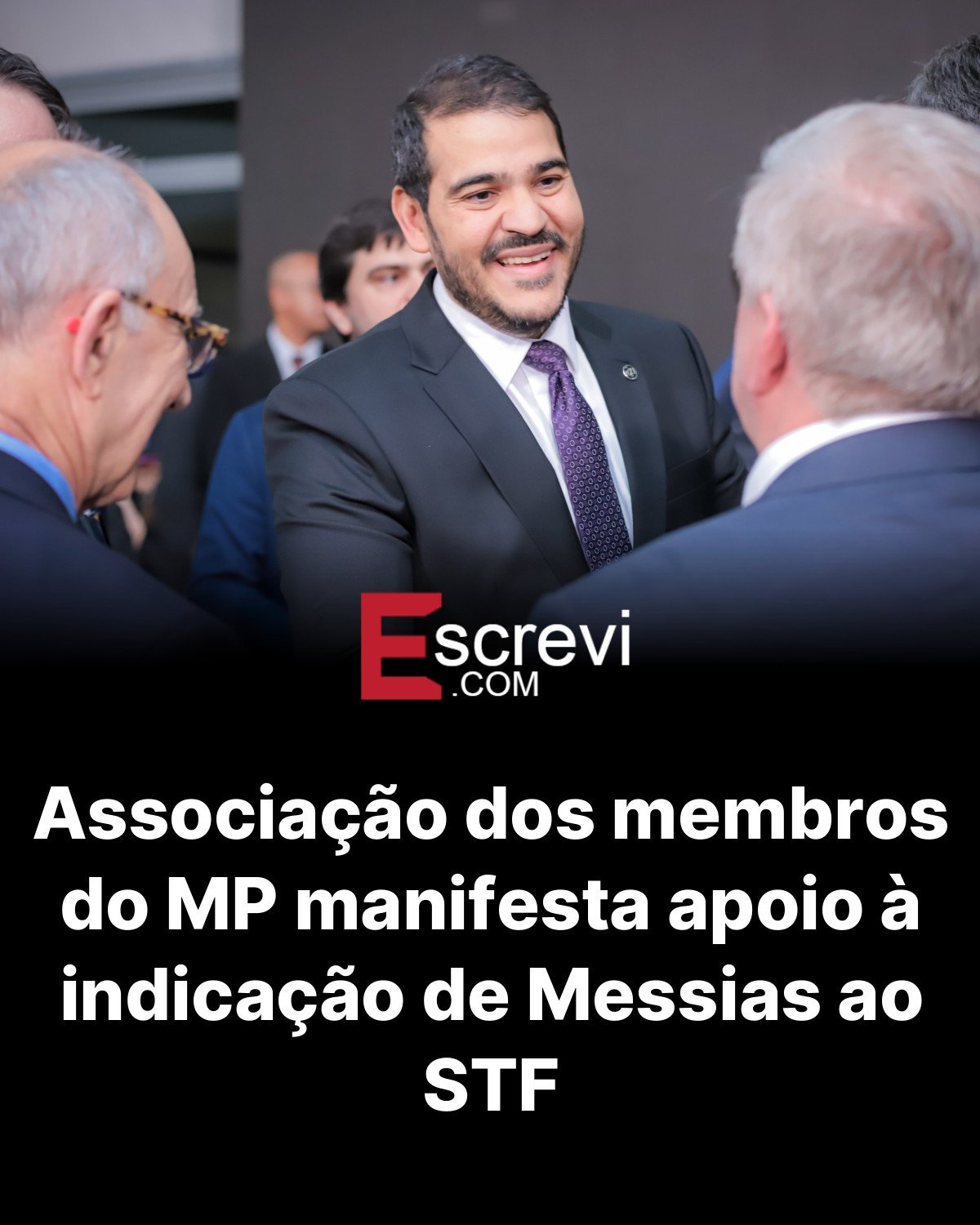 Associação dos membros do MP manifesta apoio à indicação de Messias ao STF card preto