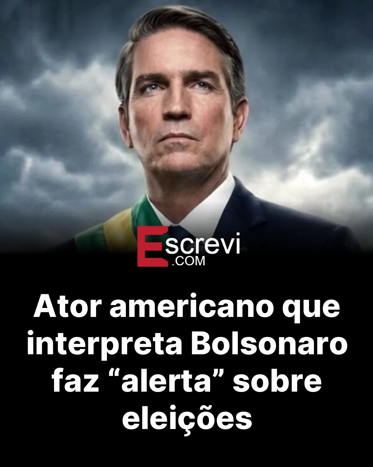Ator americano que interpreta Bolsonaro faz “alerta” sobre eleições card preto