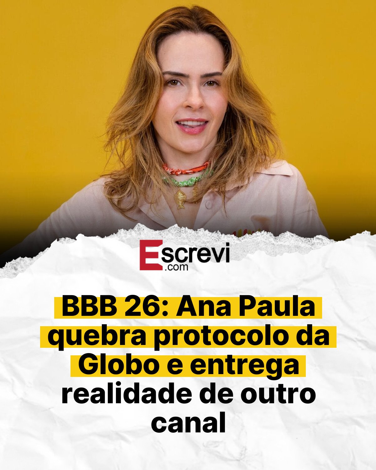 BBB 26: Ana Paula quebra protocolo da Globo e entrega realidade de outro canal card branco