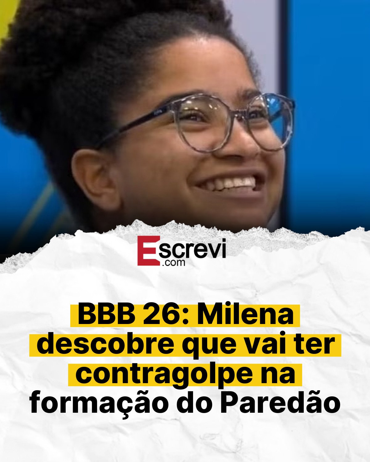 BBB 26: Milena descobre que vai ter contragolpe na formação do Paredão card branco