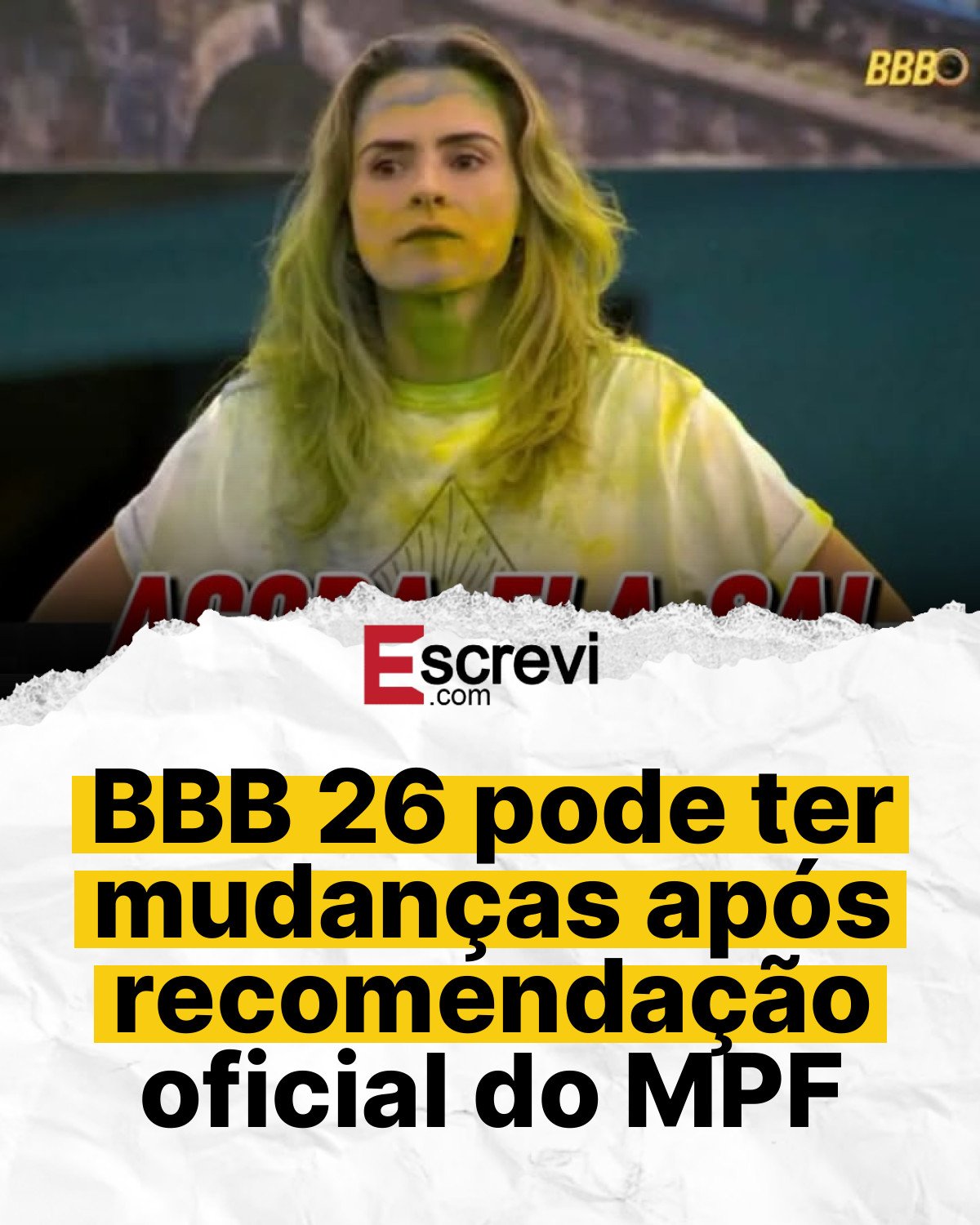 BBB 26 pode ter mudanças após recomendação oficial do MPF card branco