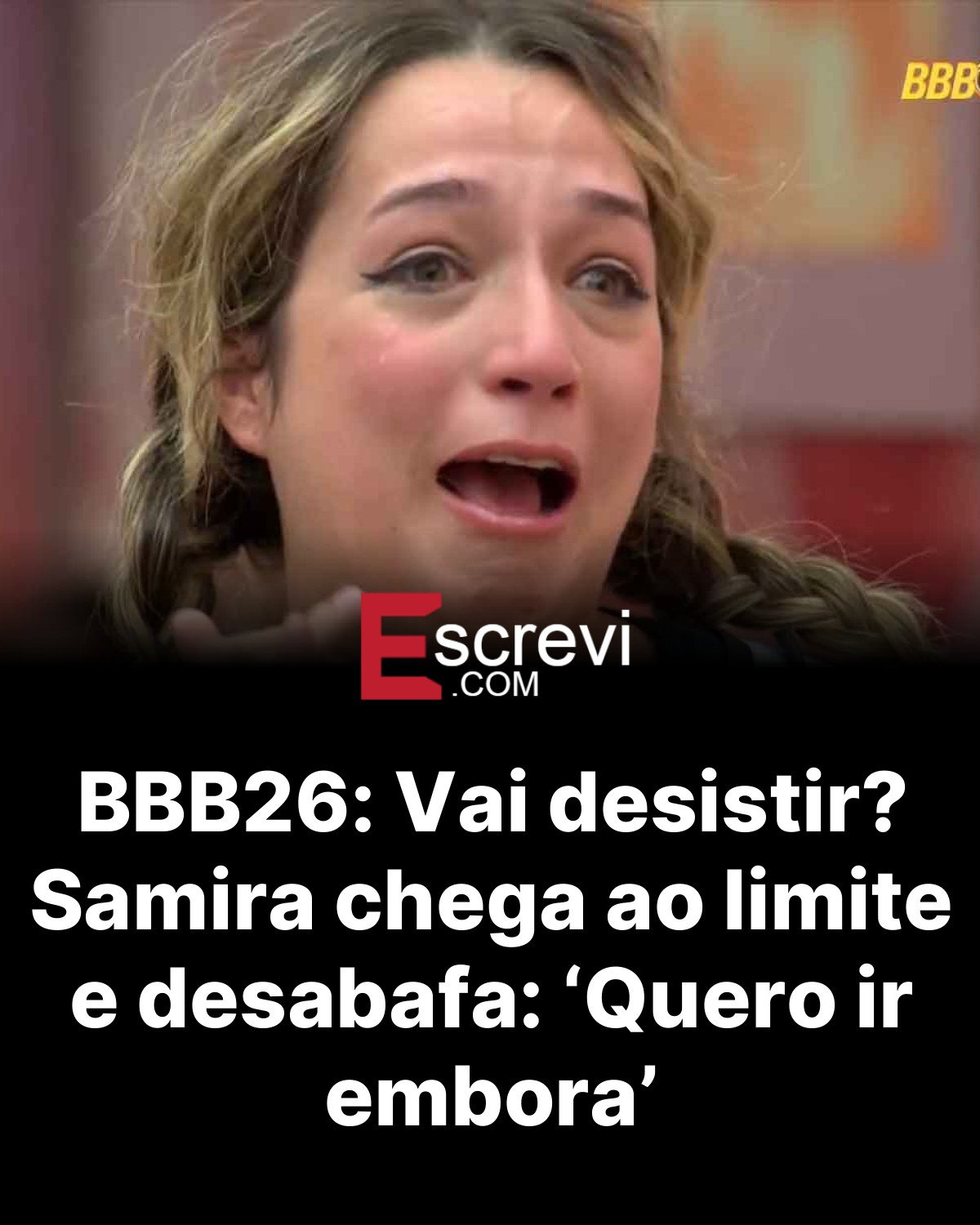 BBB26: Vai desistir? Samira chega ao limite e desabafa: ‘Quero ir embora’ card preto