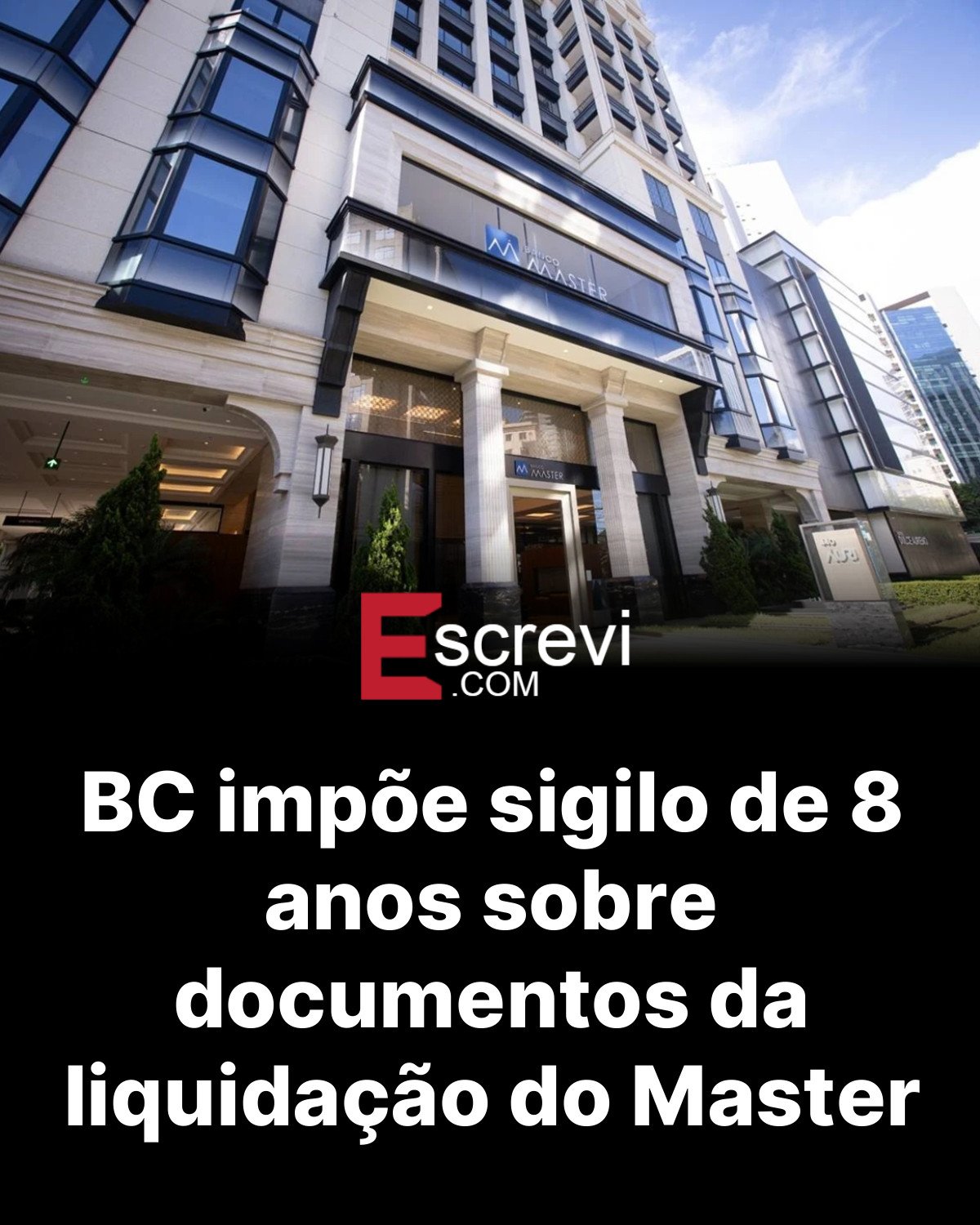 BC impõe sigilo de 8 anos sobre documentos da liquidação do Master card preto