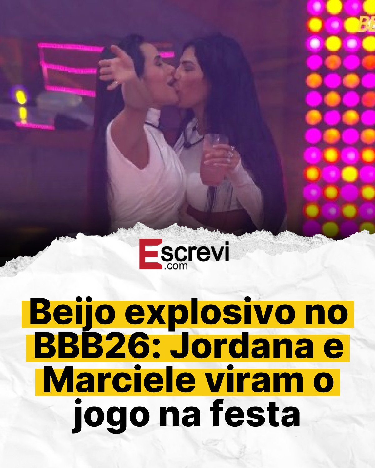Beijo explosivo no BBB26: Jordana e Marciele viram o jogo na festa card branco