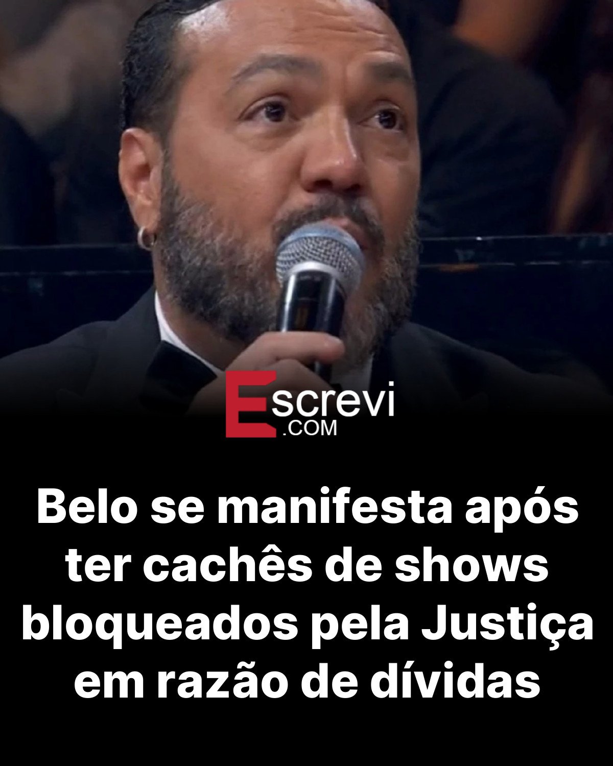 Belo se manifesta após ter cachês de shows bloqueados pela Justiça em razão de dívidas card preto
