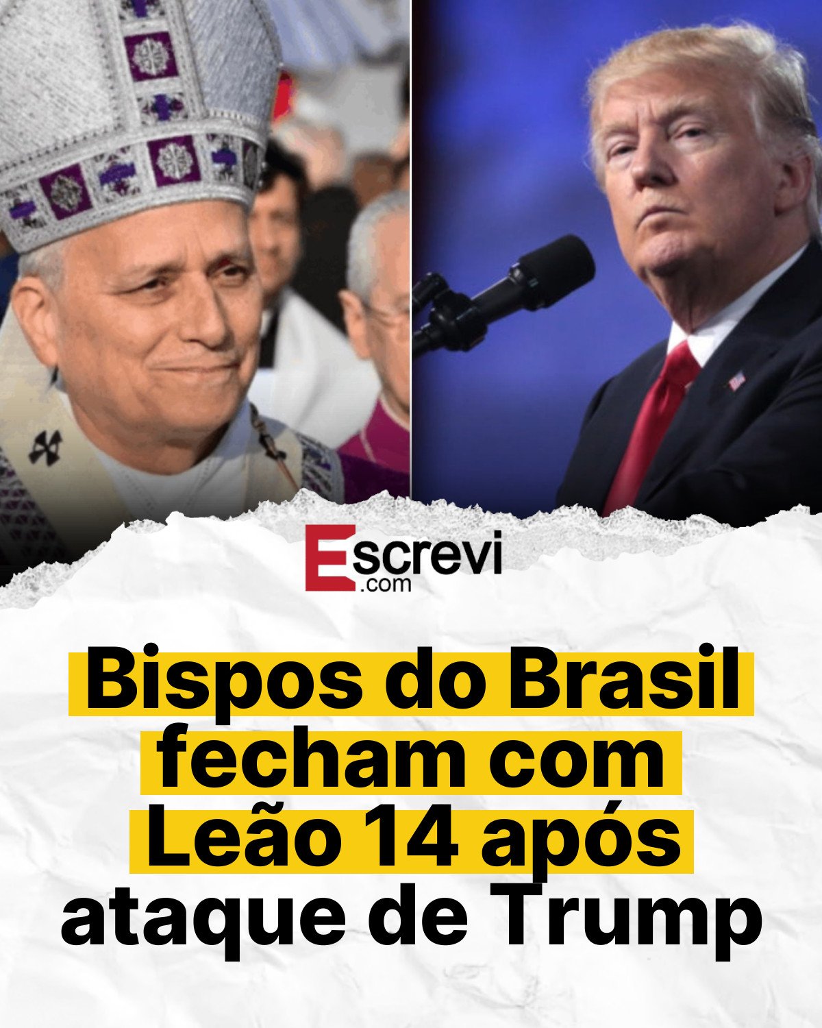 Bispos do Brasil fecham com Leão 14 após ataque de Trump card branco