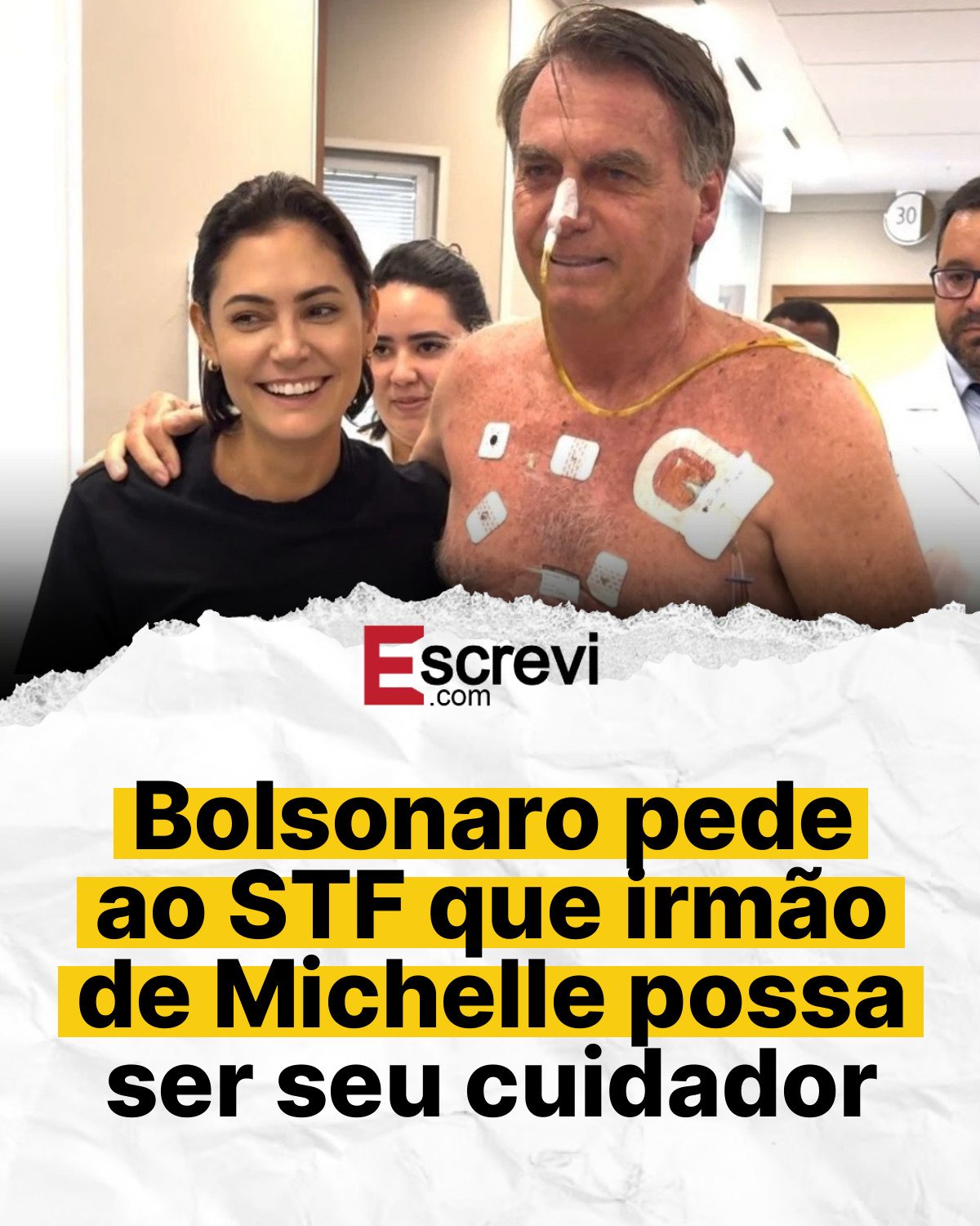 Bolsonaro pede ao STF que irmão de Michelle possa ser seu cuidador card branco