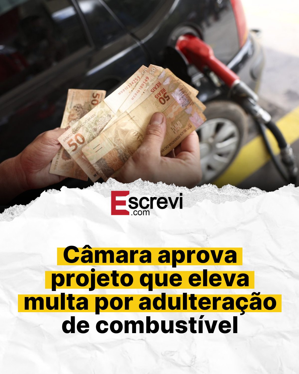 Câmara aprova projeto que eleva multa por adulteração de combustível card branco