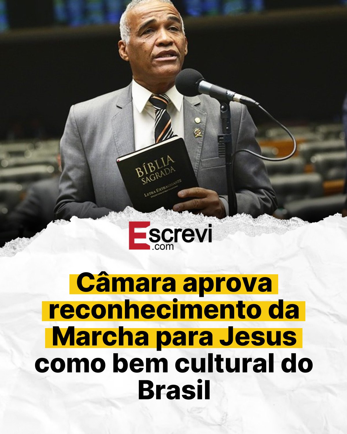 Câmara aprova reconhecimento da Marcha para Jesus como bem cultural do Brasil card branco