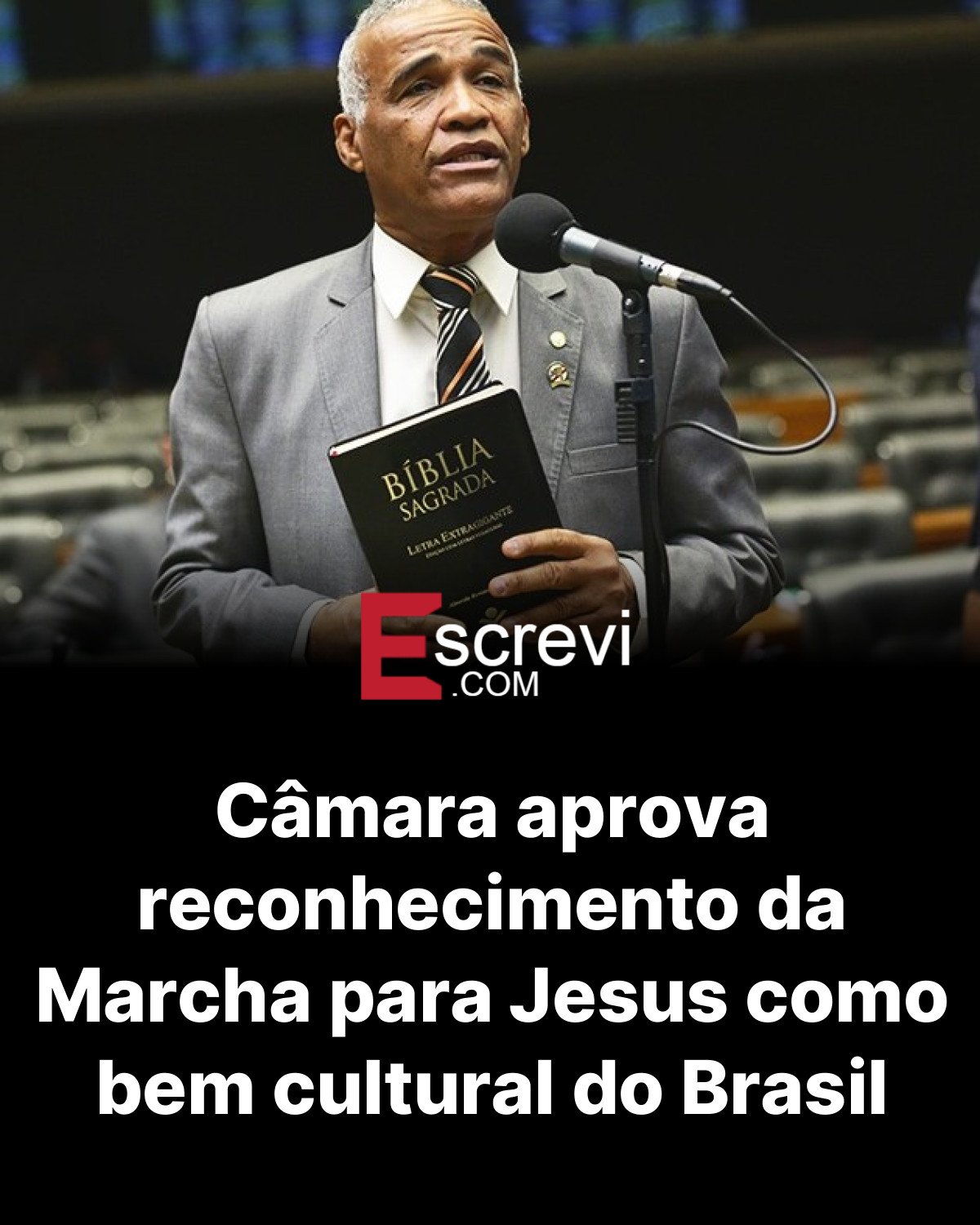 Câmara aprova reconhecimento da Marcha para Jesus como bem cultural do Brasil card preto