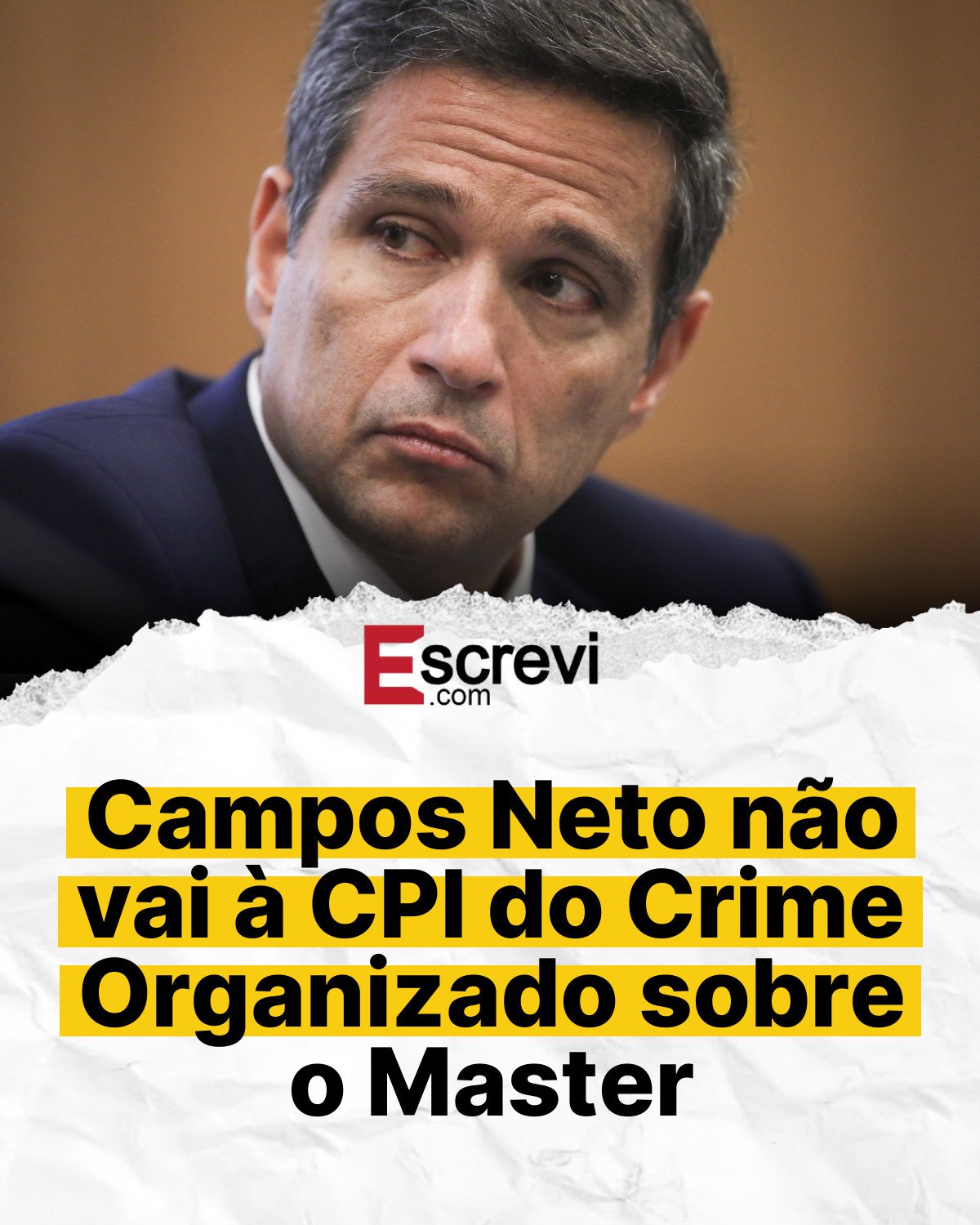 Campos Neto não vai à CPI do Crime Organizado sobre o Master card branco