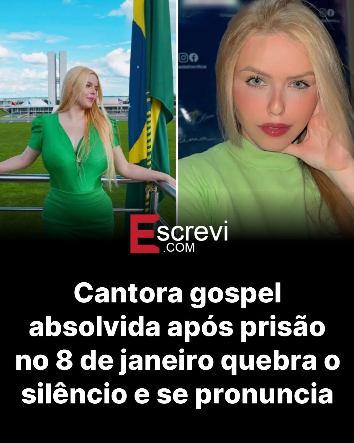 Cantora gospel absolvida após prisão no 8 de janeiro quebra o silêncio e se pronuncia card preto