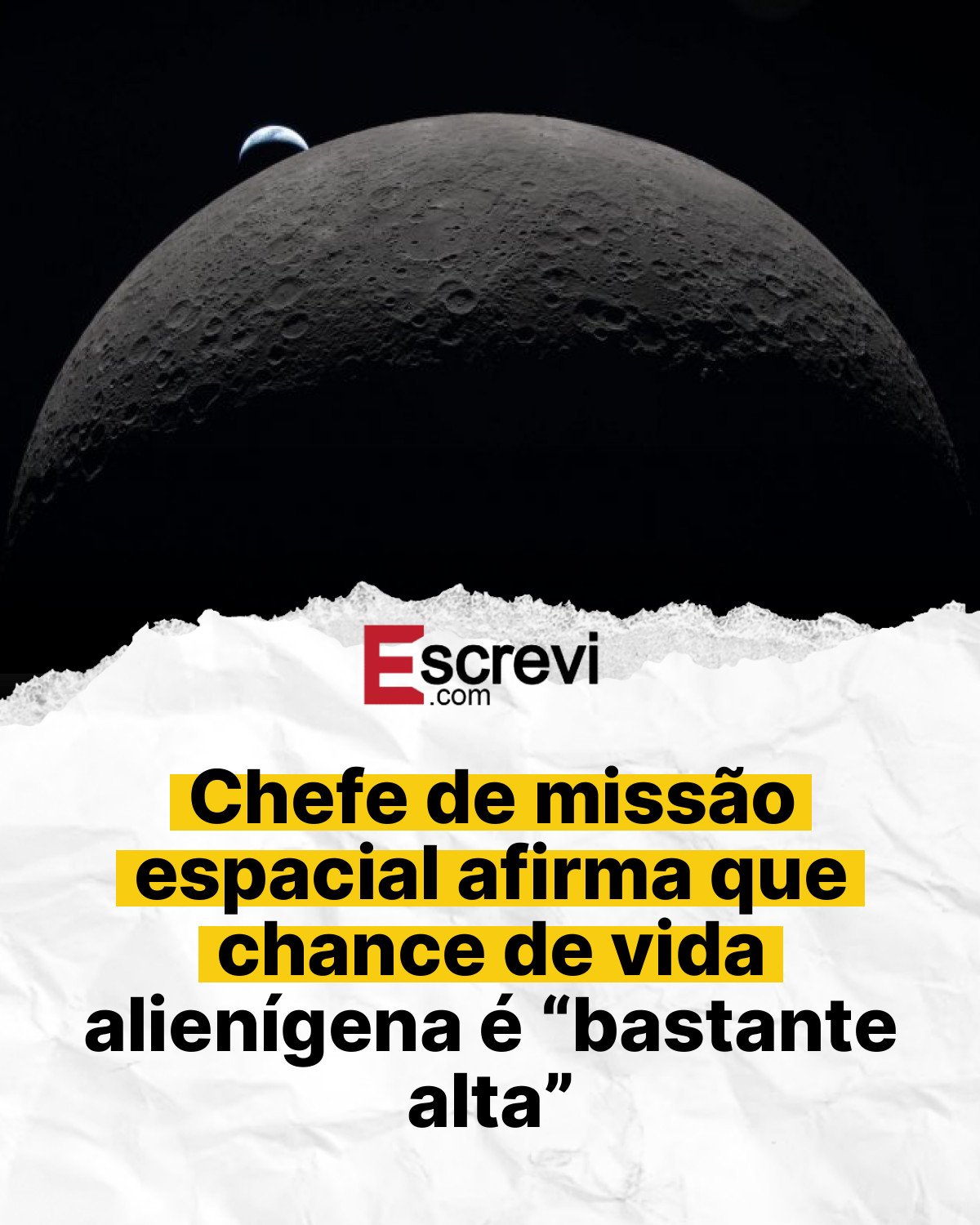 Chefe de missão espacial afirma que chance de vida alienígena é “bastante alta” card branco