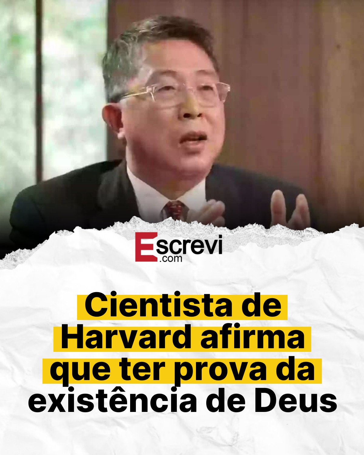 Cientista de Harvard afirma que ter prova da existência de Deus card branco