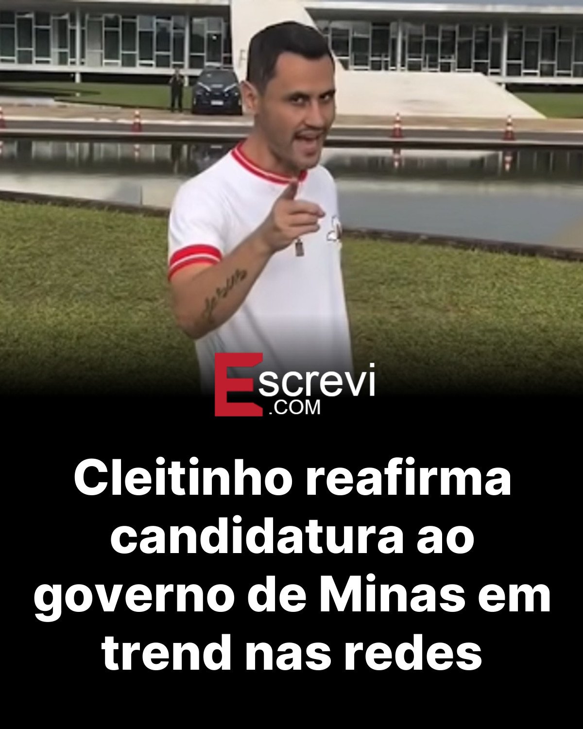 Cleitinho reafirma candidatura ao governo de Minas em trend nas redes card preto