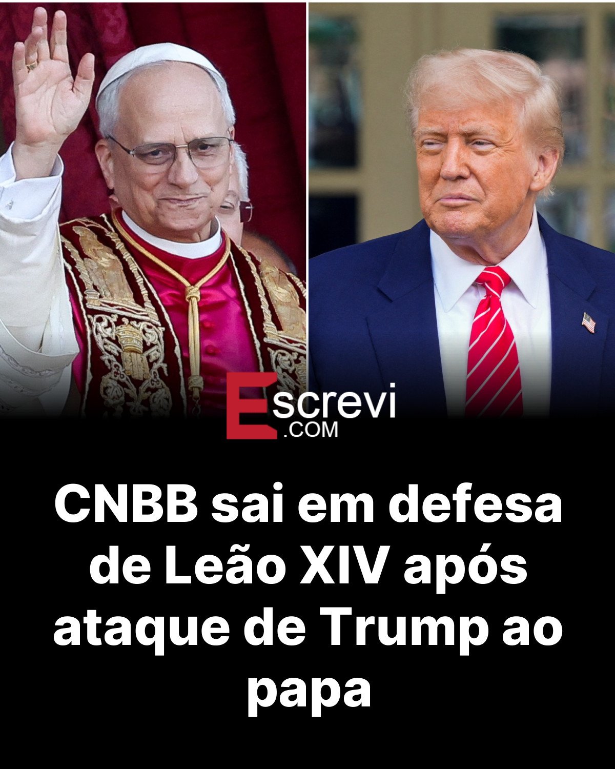 CNBB sai em defesa de Leão XIV após ataque de Trump ao papa card preto