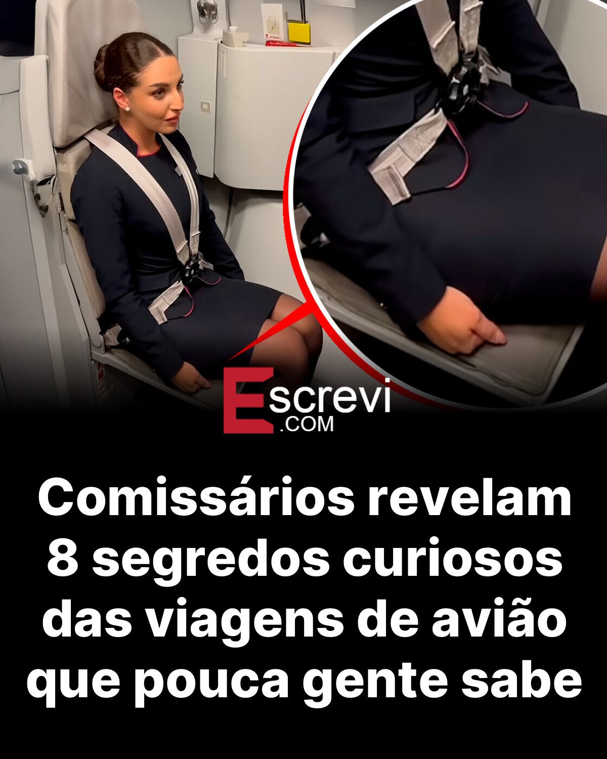 Comissários revelam 8 segredos curiosos das viagens de avião que pouca gente sabe card preto