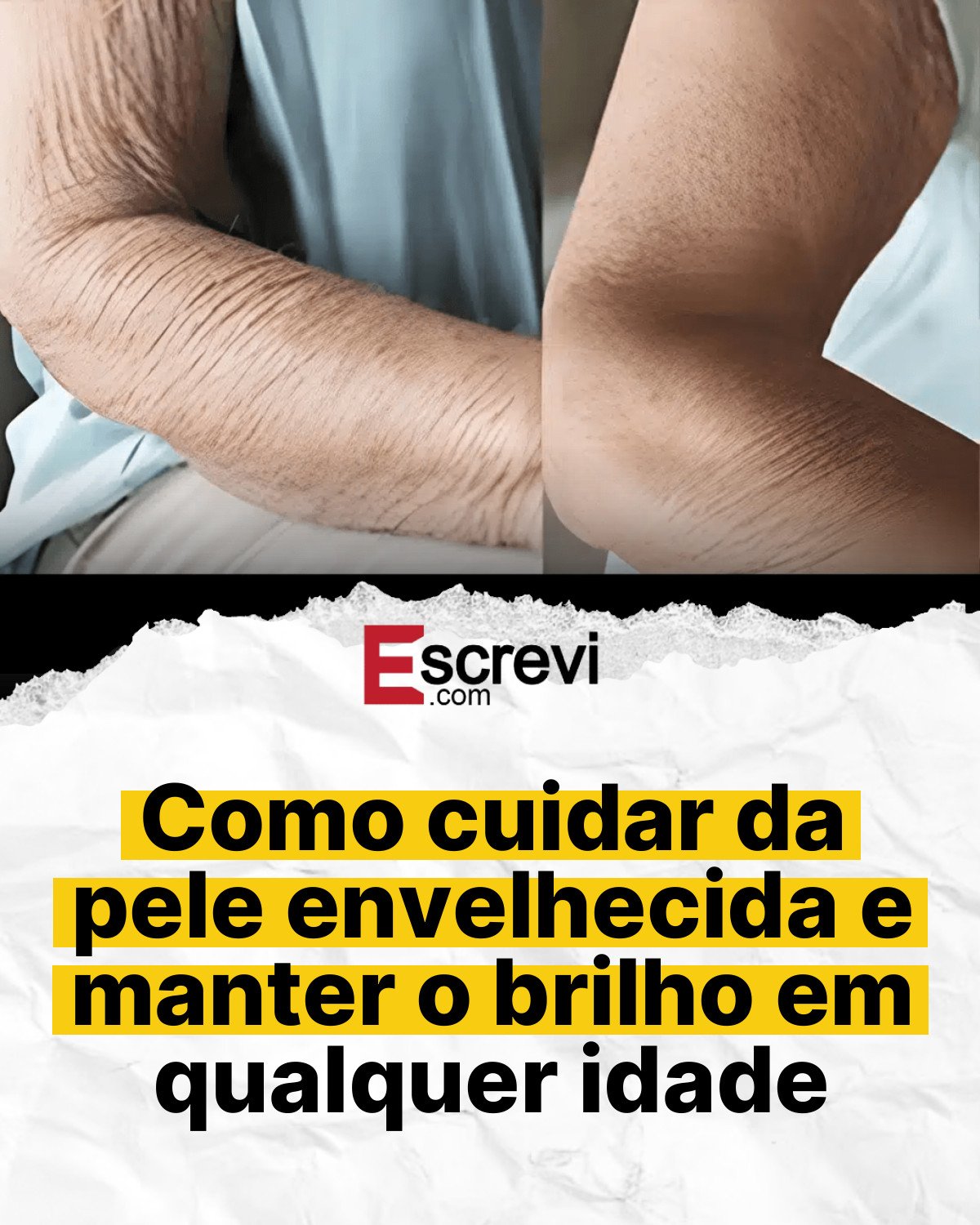 Como cuidar da pele envelhecida e manter o brilho em qualquer idade card branco