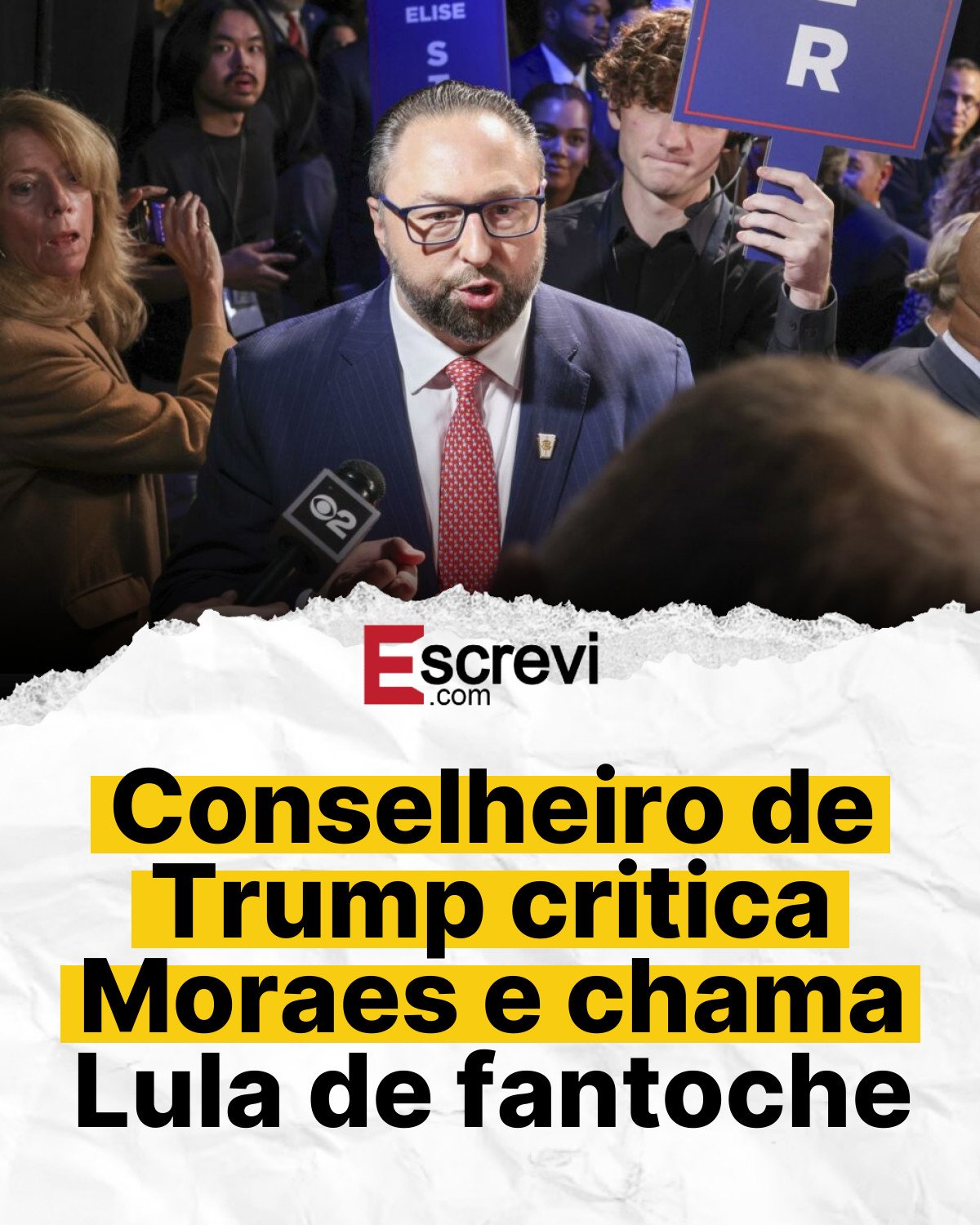 Conselheiro de Trump critica Moraes e chama Lula de fantoche card branco