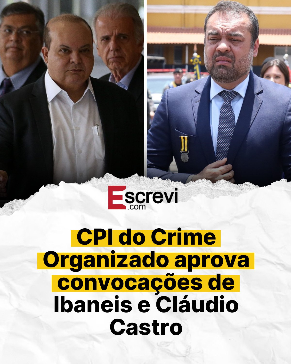 CPI do Crime Organizado aprova convocações de Ibaneis e Cláudio Castro card branco