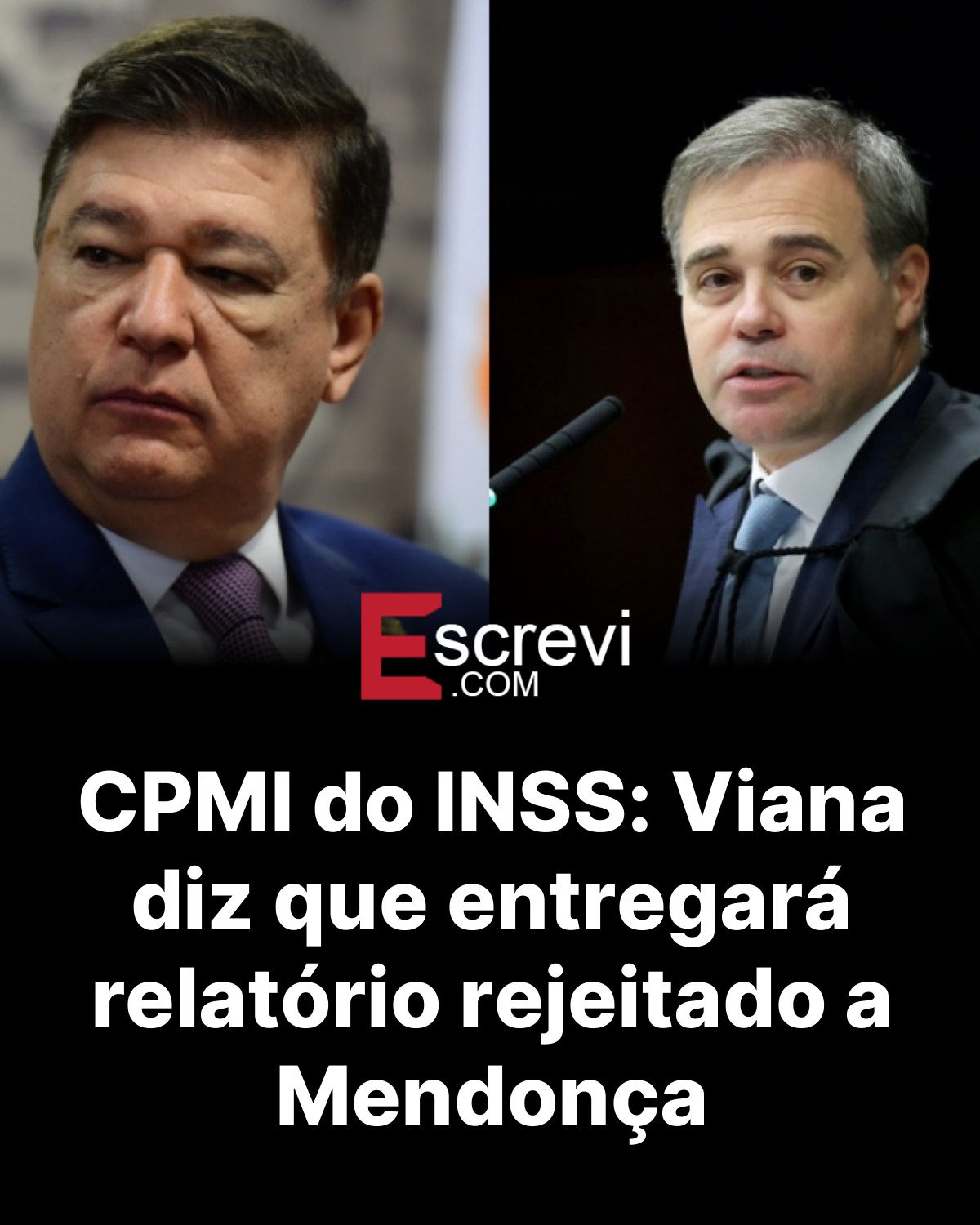 CPMI do INSS: Viana diz que entregará relatório rejeitado a Mendonça card preto