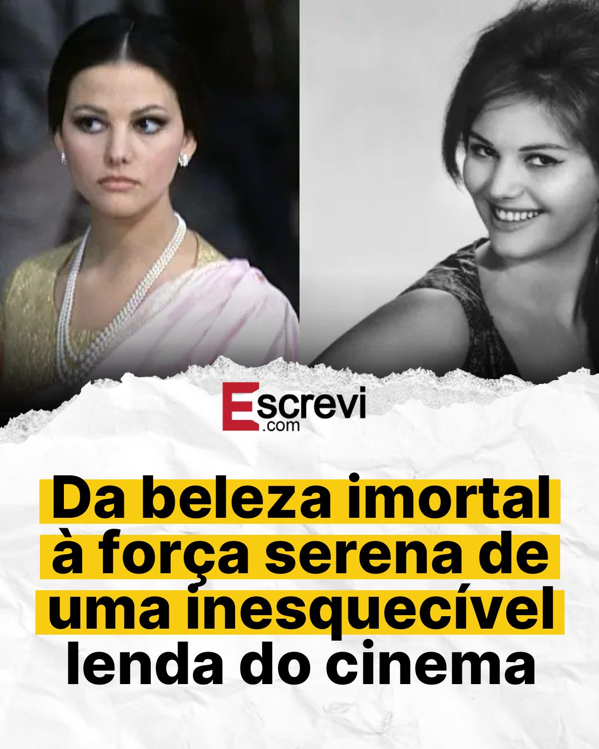 Da beleza imortal à força serena de uma inesquecível lenda do cinema card branco