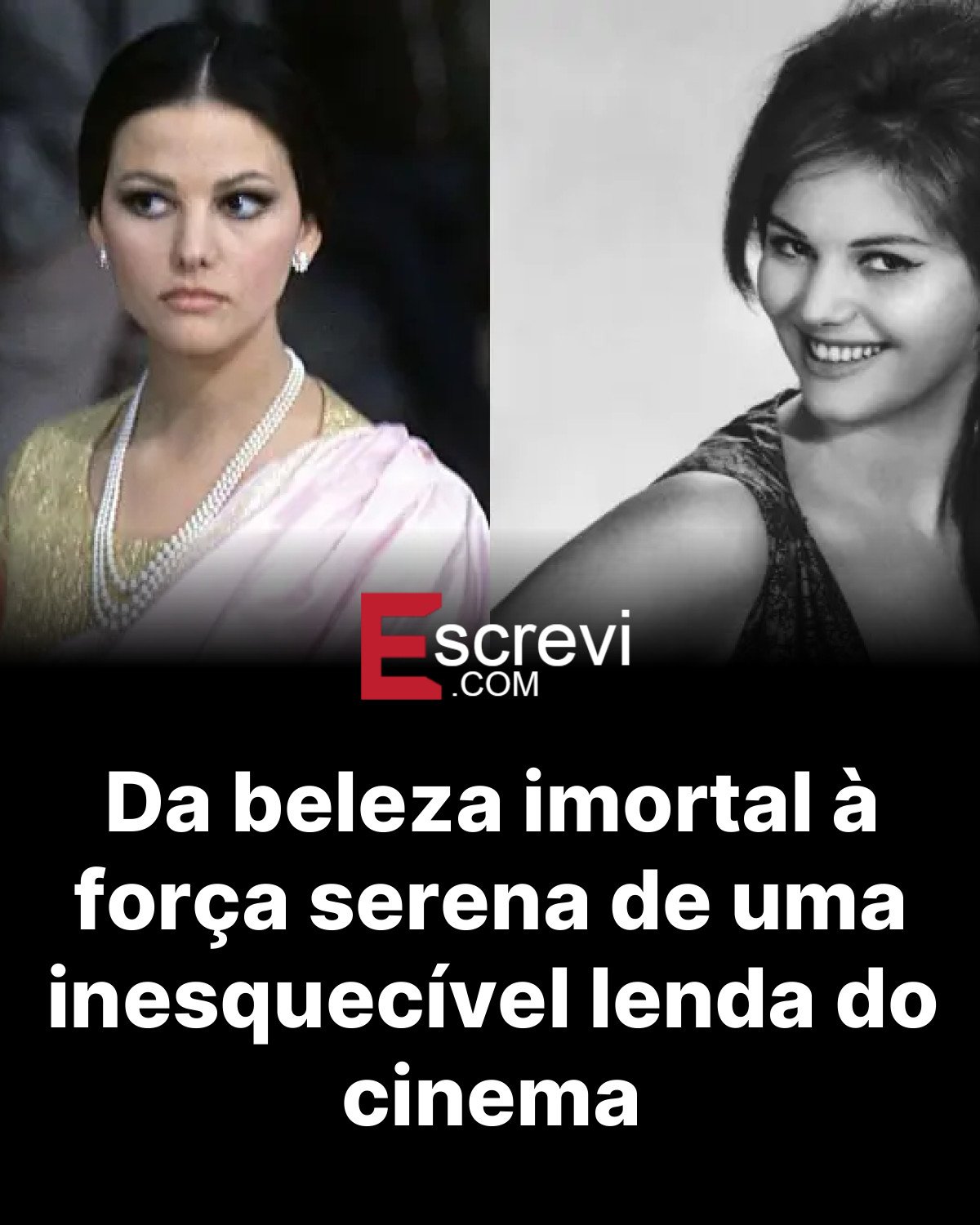 Da beleza imortal à força serena de uma inesquecível lenda do cinema card preto