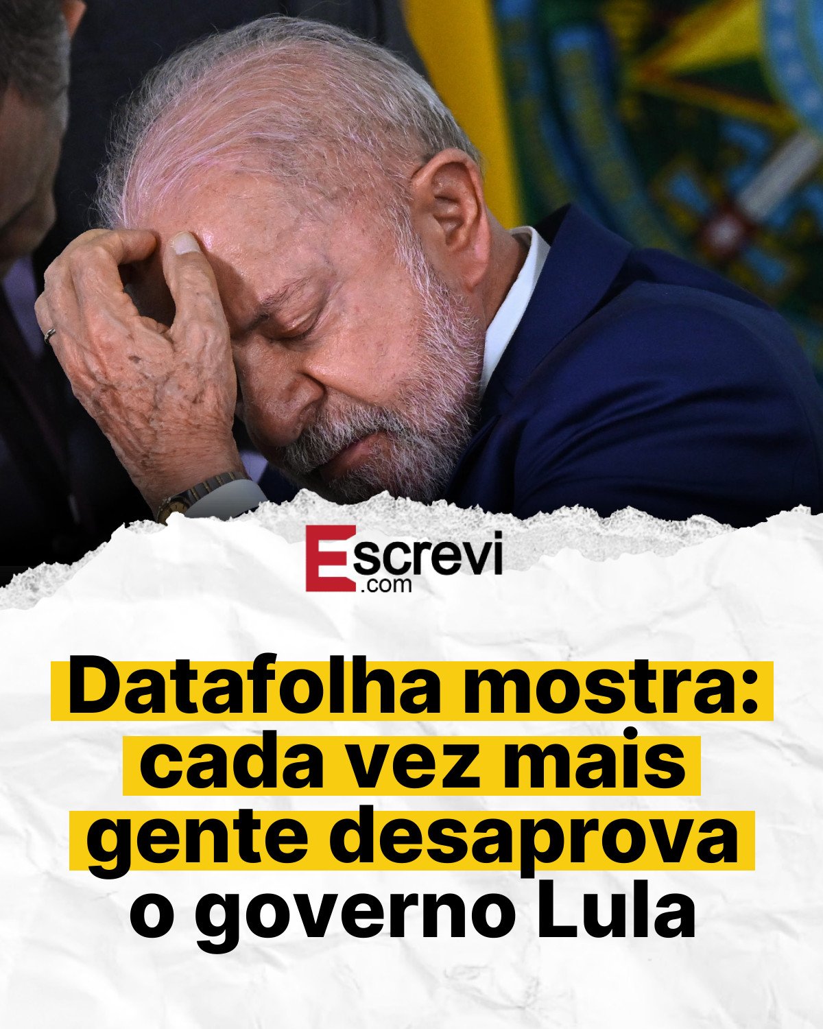Datafolha mostra: cada vez mais gente desaprova o governo Lula card branco