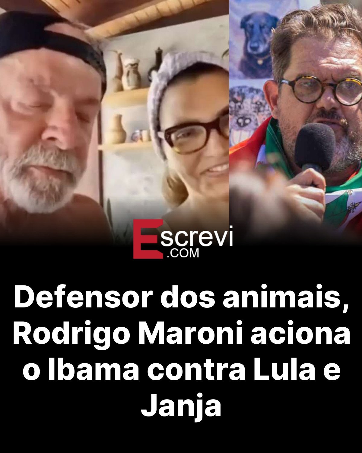 Defensor dos animais, Rodrigo Maroni aciona o Ibama contra Lula e Janja card preto