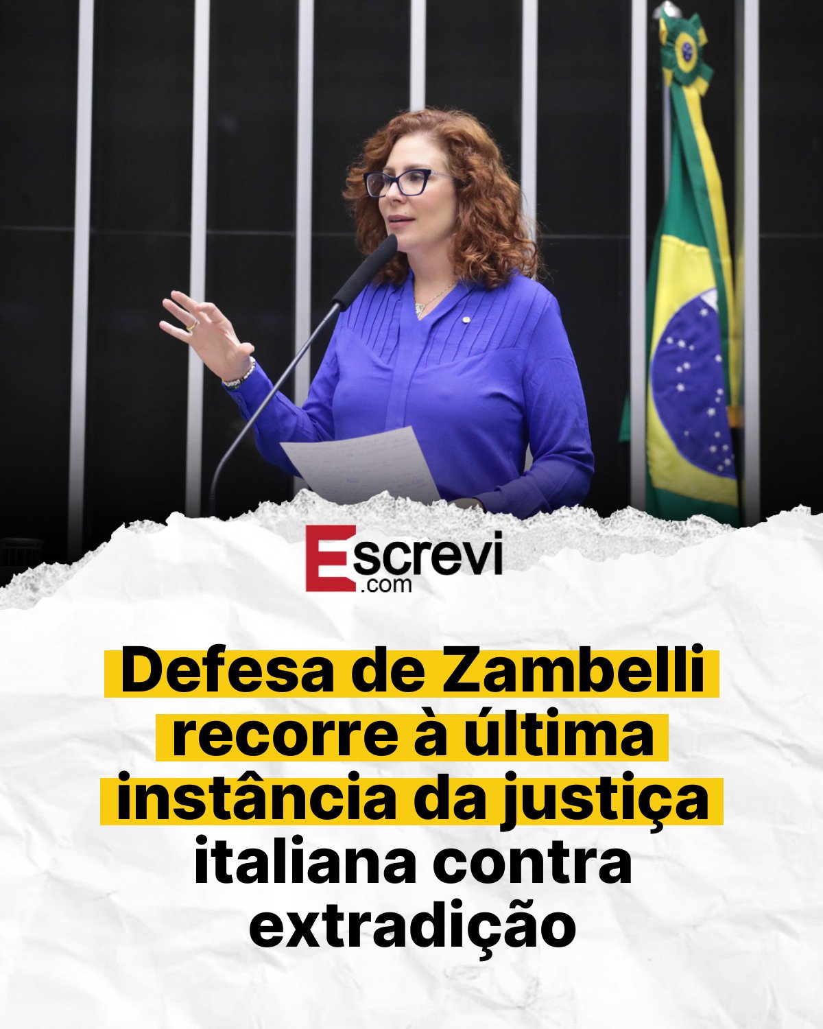 Defesa de Zambelli recorre à última instância da justiça italiana contra extradição card branco