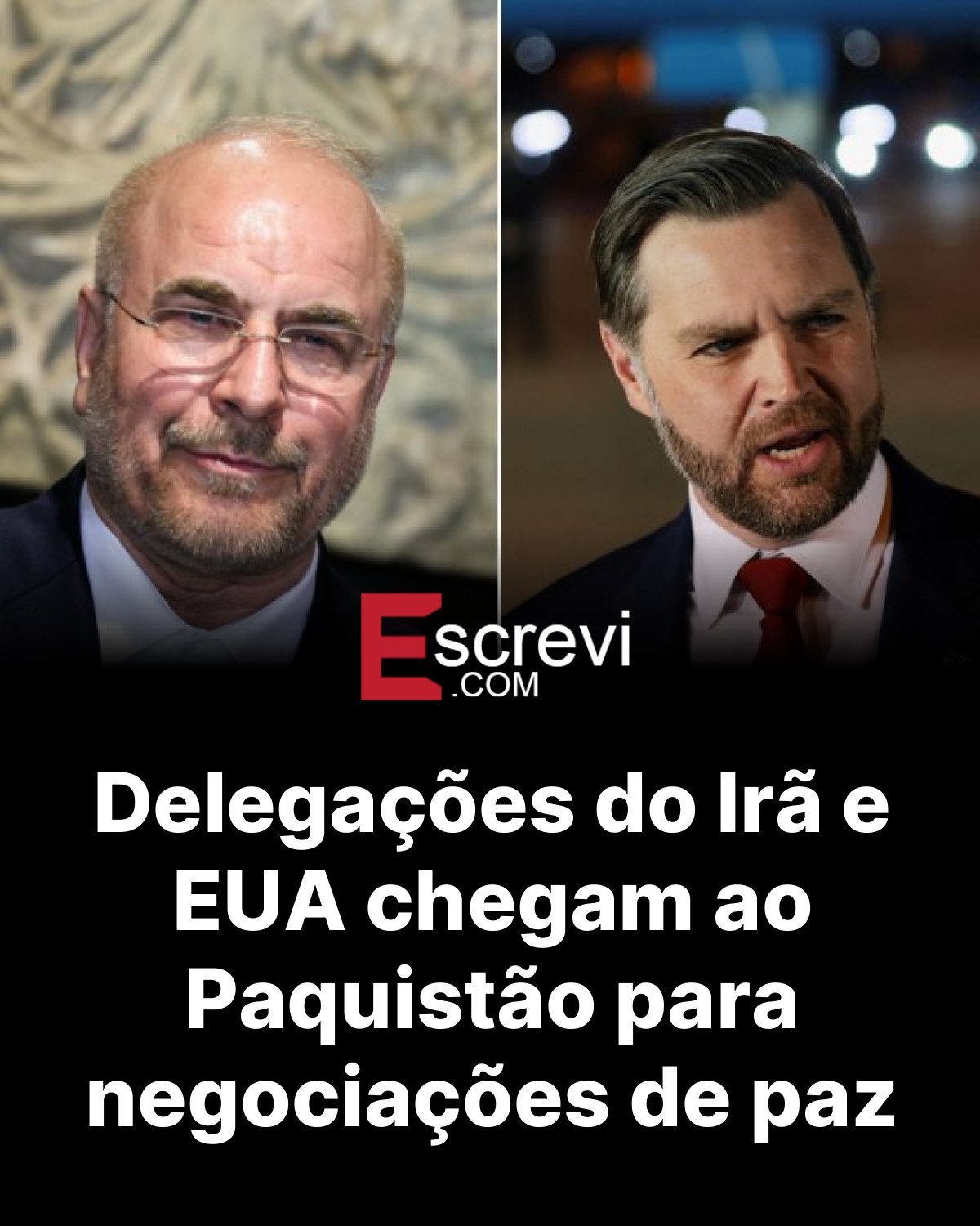 Delegações do Irã e EUA chegam ao Paquistão para negociações de paz card preto