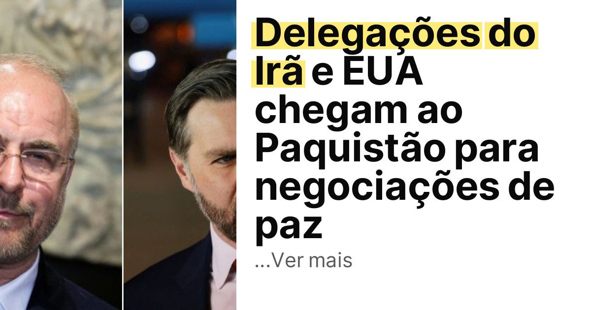 Delegações do Irã e EUA chegam ao Paquistão para negociações de paz imagem principal