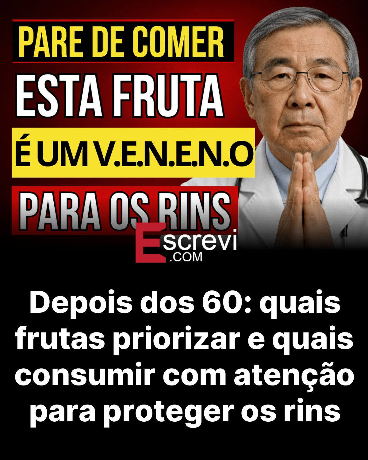 Depois dos 60: quais frutas priorizar e quais consumir com atenção para proteger os rins card preto
