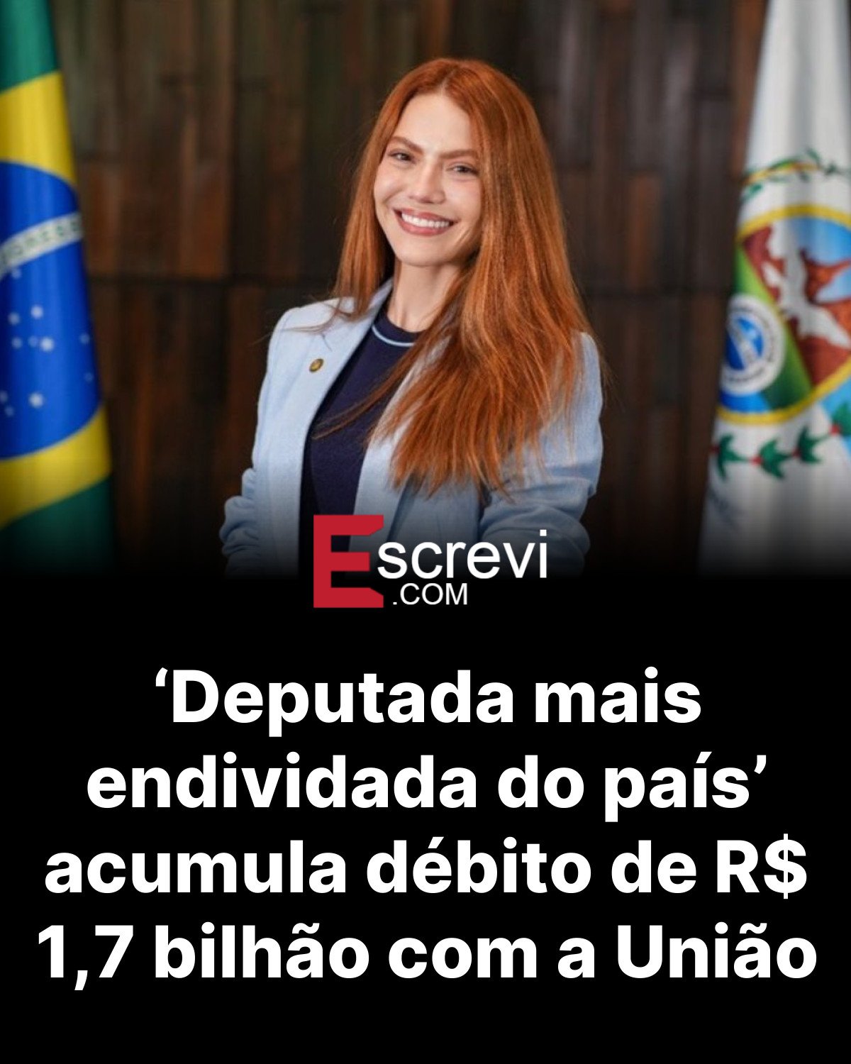 ‘Deputada mais endividada do país’ acumula débito de R$ 1,7 bilhão com a União card preto