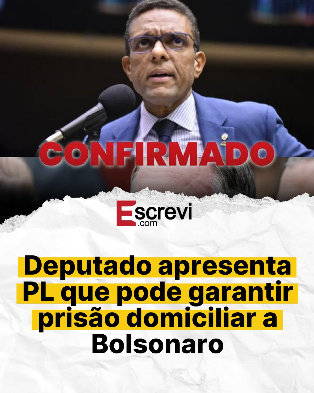 Deputado apresenta PL que pode garantir prisão domiciliar a Bolsonaro card branco