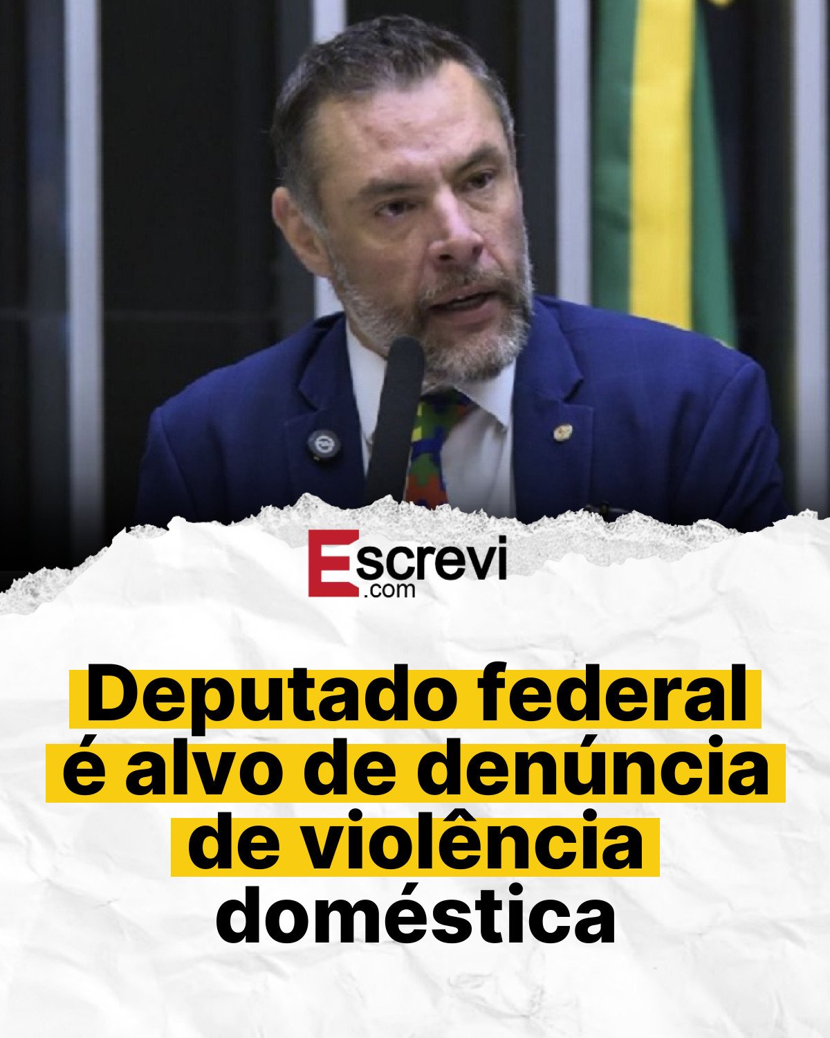 Deputado federal é alvo de denúncia de violência doméstica card branco