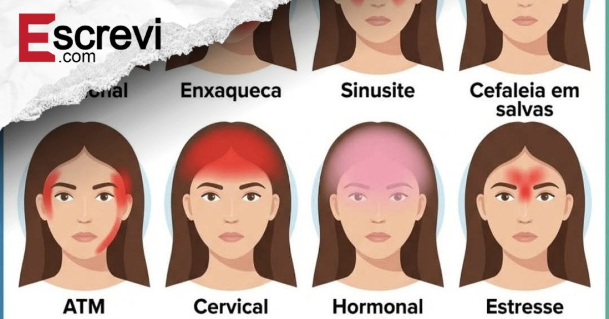 “Descubra Qual dos 8 Tipos de Dor de Cabeça Você Tem (Tensional, Enxaqueca, Sinusite, Cervical, Hormonal e Mais!)” imagem principal