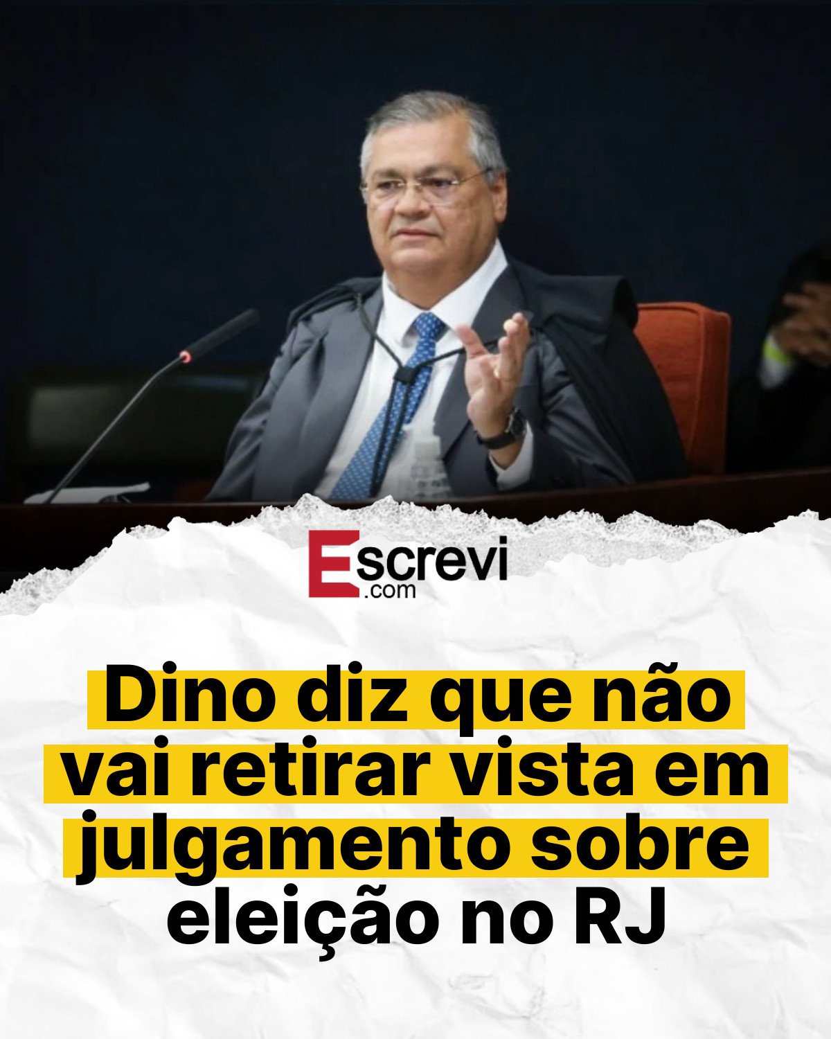 Dino diz que não vai retirar vista em julgamento sobre eleição no RJ card branco