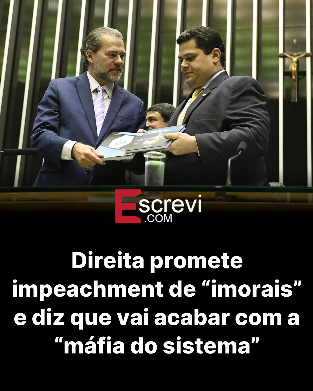 Direita promete impeachment de “imorais” e diz que vai acabar com a “máfia do sistema” card preto