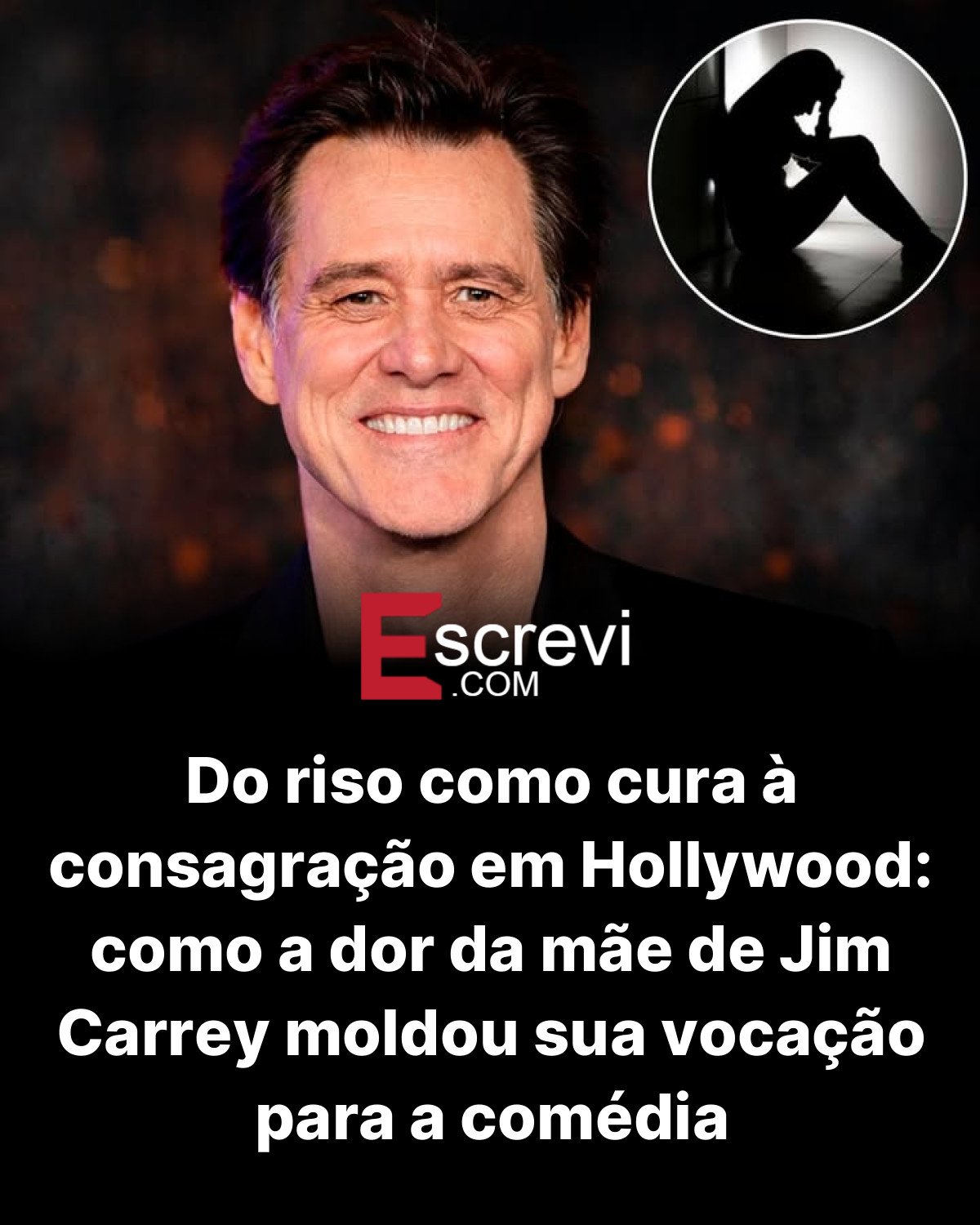 Do riso como cura à consagração em Hollywood: como a dor da mãe de Jim Carrey moldou sua vocação para a comédia card preto