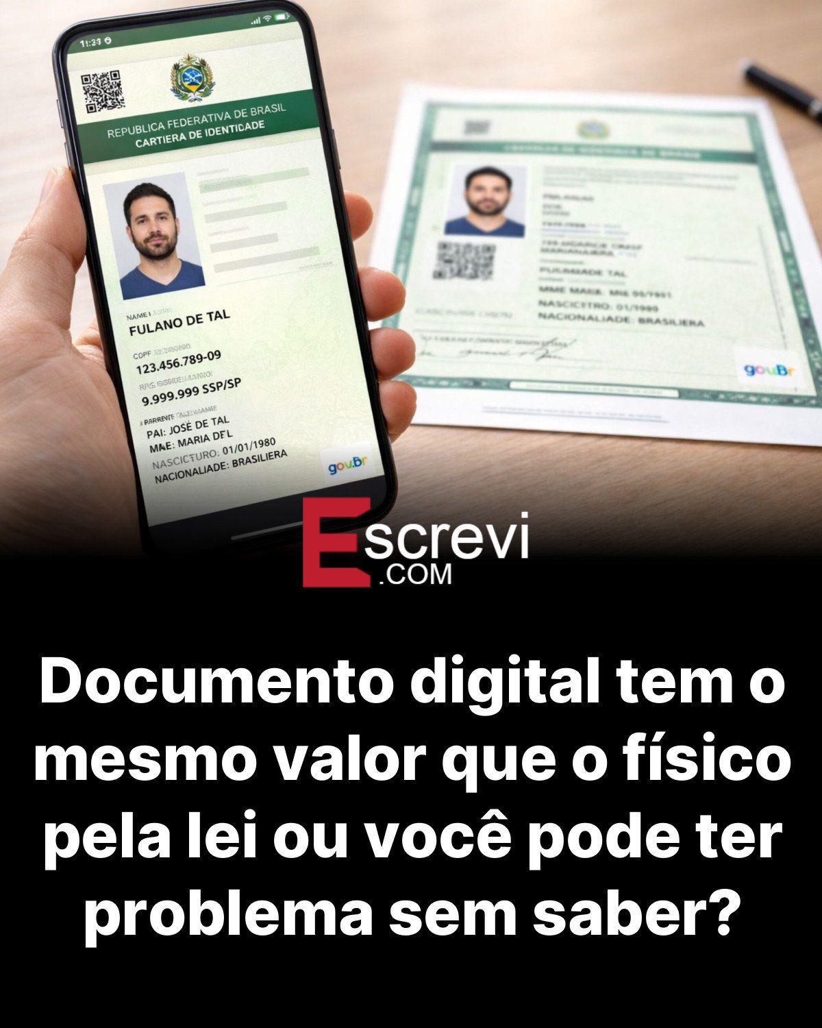 Documento digital tem o mesmo valor que o físico pela lei ou você pode ter problema sem saber? card preto