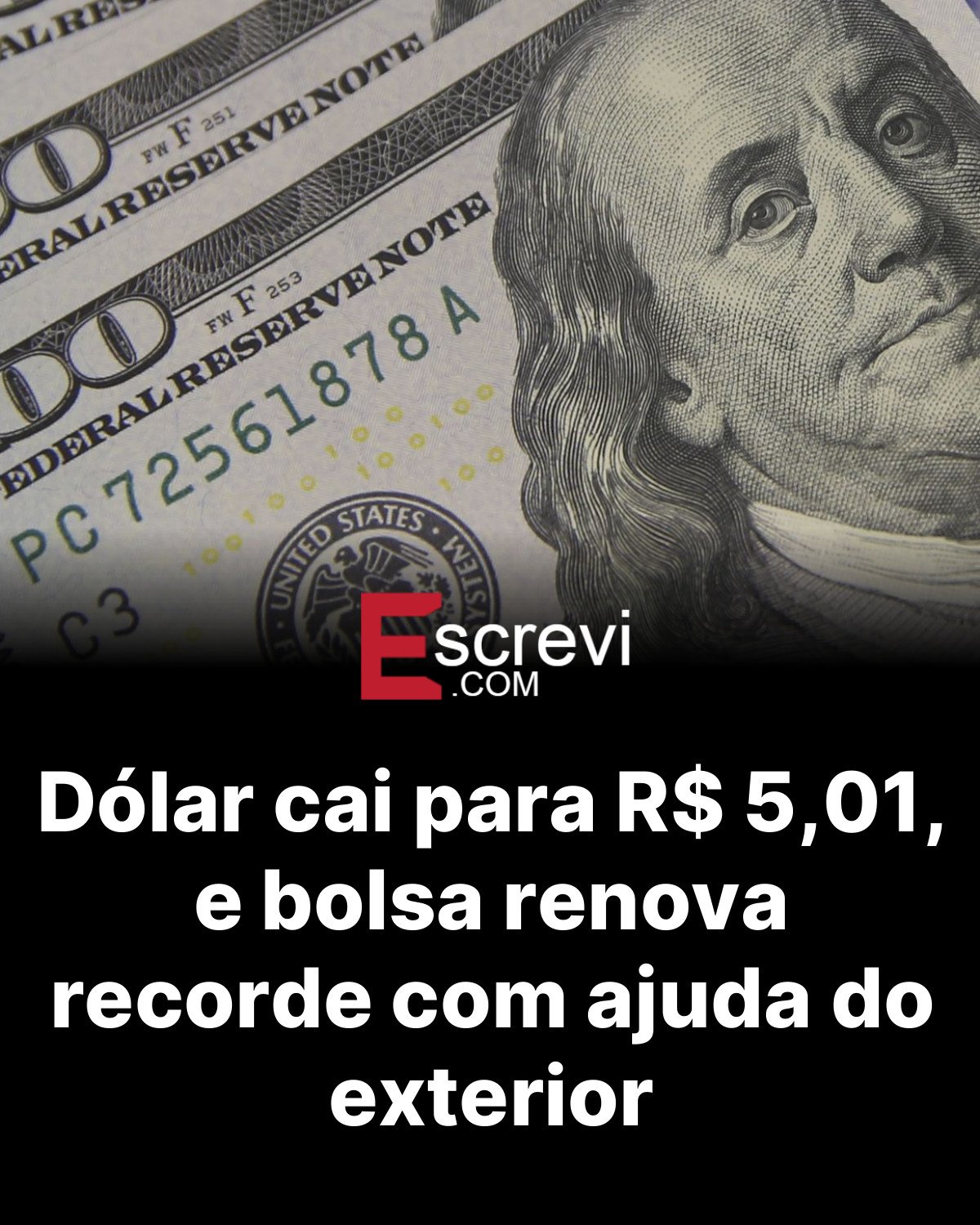 Dólar cai para R$ 5,01, e bolsa renova recorde com ajuda do exterior card preto